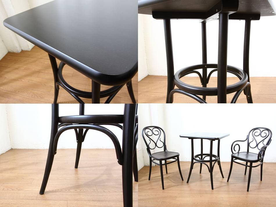 【中古再生品】 トンTON ベントウッド テーブルTable No152 スクエアSQUARE / ダークウェンジ | 2枚目