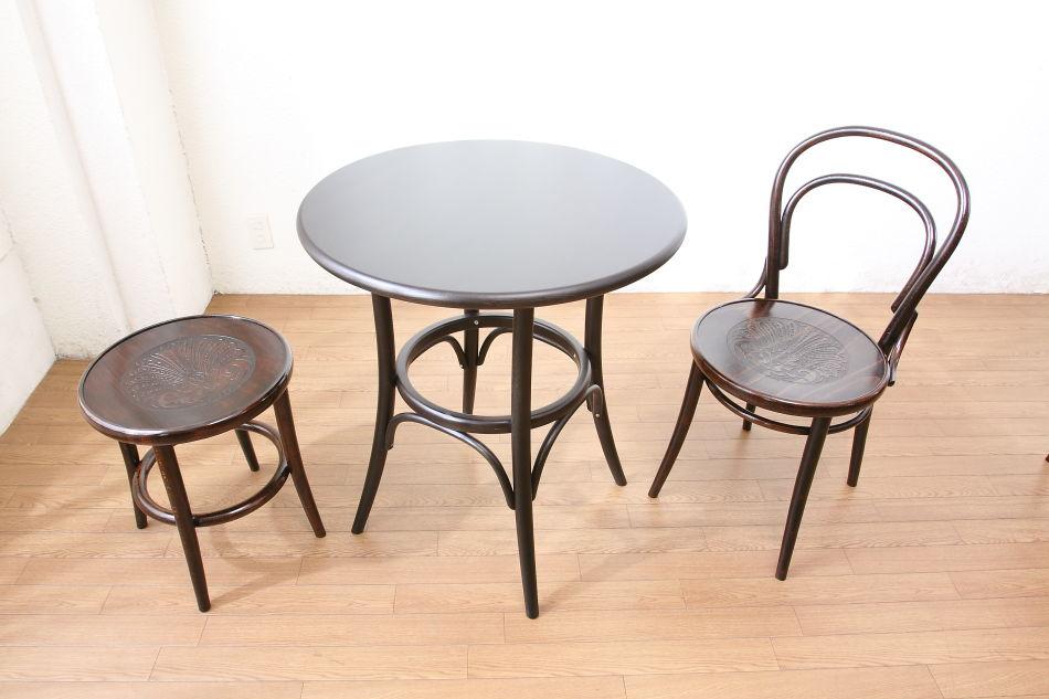 【中古再生品】 トンTON ベントウッド テーブルTable No152 スクエアSQUARE / ダークウェンジ | 9枚目